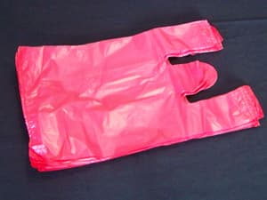 BOLSA CAMISETA POLIETILENO ALTA DENSIDAD JUMBO ROSA